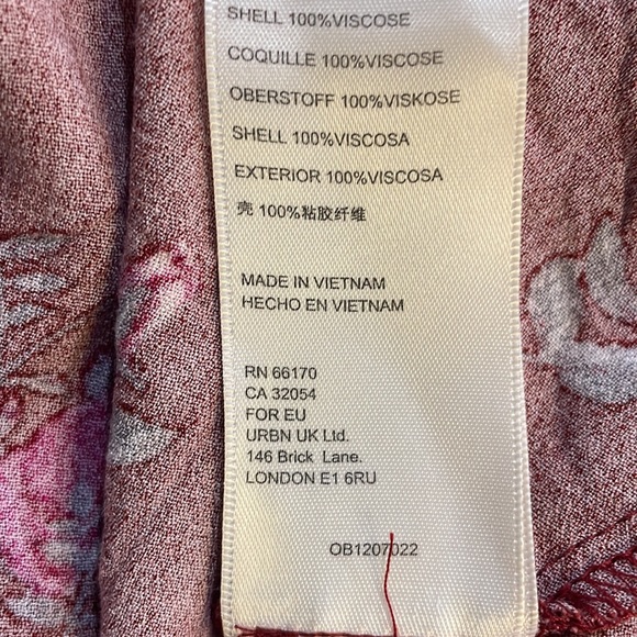 FREE PEOPLE BOHO FLOWY TUNIC FLORAL BOHEMIAN PRINT OPEN TIE BACK MINI DRESS NWT - Picture 12 of 12